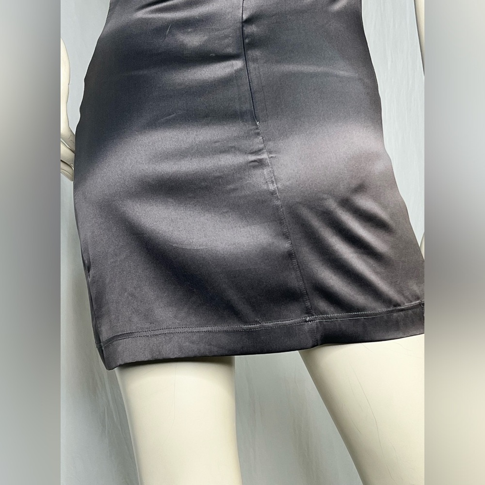 DOLCE GABBANA Vintage 1990’s Gray Silk MINI DRESS Size IT 40/42-US4/6. - Picture 4 of 5